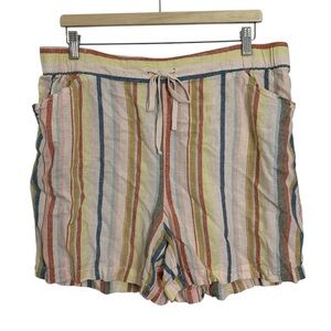 Lane Bryant Linen Blend Striped Shorts